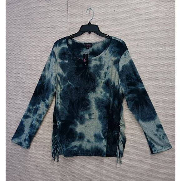 Women's Grey Tie dye Comfy Loungewear Pullover Blouse Plus Size 2X *stretchy* - Picture 10 of 10